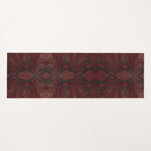 Rot und Schwarz-Python-Print Yogamatte (Vorderseite (Horizontal))