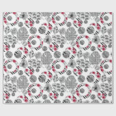 Rot und Schwarz, Quilt, Patchwork, rustikal, moder Geschenkpapier (Flach)