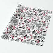 Rot und Schwarz, Quilt, Patchwork, rustikal, moder Geschenkpapier (Ungerollt)