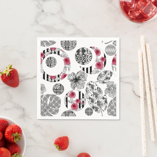 Rot und Schwarz, Quilt, Patchwork, rustikal, moder Serviette (Beispiel)