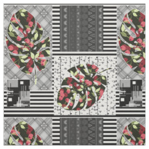 Rot und Schwarz, Quilt, Patchwork, rustikal, moder Stoff