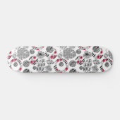 Rot und Schwarz, Quilt, Patchwork Skateboard (Horizontal)
