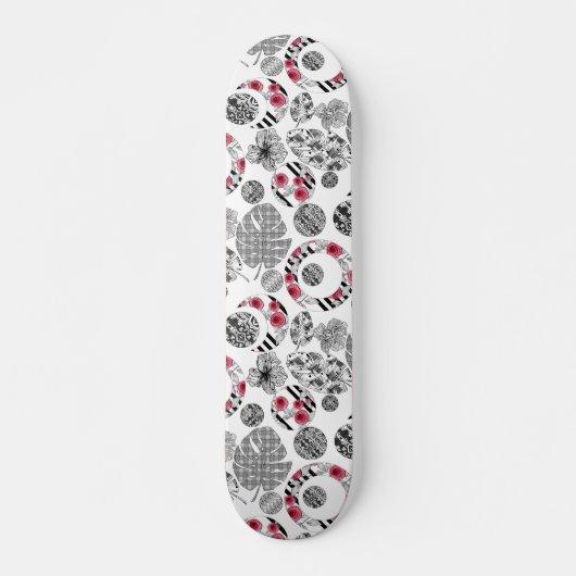Rot und Schwarz, Quilt, Patchwork Skateboard (Vorne)