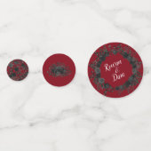 Rot und Schwarz Rose Gothic Wedding Confetti Konfetti (Rückseiten)