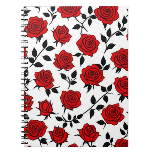 Rot und Schwarz Rose SpiralNotebook Notizblock (Vorderseite)