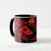Rot und Schwarz (russischer Paleh-Stil) Tasse (Vorderseite Links)