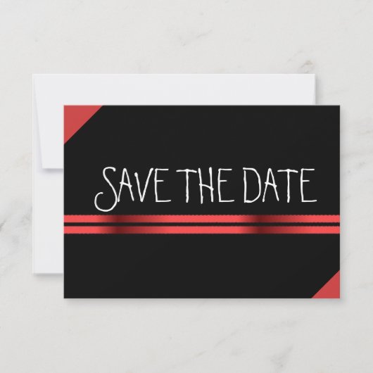 Rot und Schwarz Save the Date (Vorderseite)