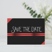 Rot und Schwarz Save the Date (Stehend Vorderseite)