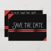 Rot und Schwarz Save the Date (Vorne/Hinten)