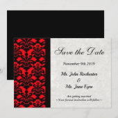 Rot und Schwarz Save the Date Ankündigung (Vorne/Hinten)