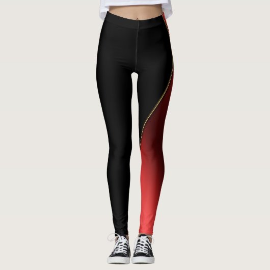 Rot und schwarz schattig leggings (Vorderseite)