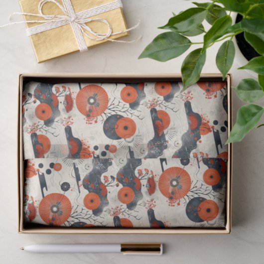 Rot und Schwarz Seidenpapier (Geschenk)