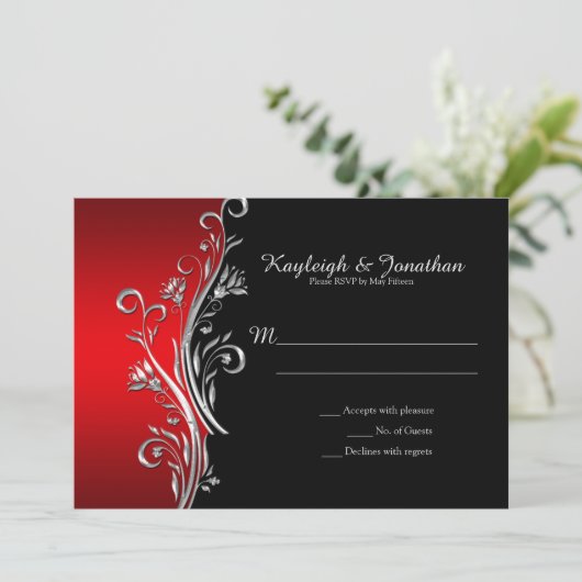 Rot und Schwarz Silver Verzierte Wirbel UAWG Ankündigung (Stehend Vorderseite)