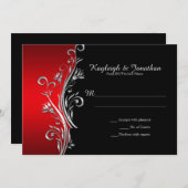 Rot und Schwarz Silver Verzierte Wirbel UAWG Ankündigung (Vorne/Hinten)