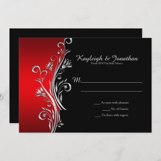 Rot und Schwarz Silver Verzierte Wirbel UAWG Ankündigung (Vorne/Hinten)