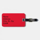 Rot und Schwarz Sporty Volleyball 🏐 Gepäckanhänger (Rückseite horizontal)