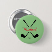 Rot und Schwarz Stillogos und Name Golf Player Button (Vorne & Hinten)