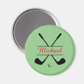 Rot und Schwarz Stillogos und Name Golf Player Magnet (Vorderseite/Rückseite)