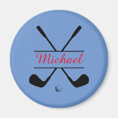 Rot und Schwarz Stillogos und Name Golf Player Magnet (Vorne)