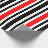 Rot und Schwarz Streifen Geschenkpapier (Ecke)