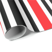 Rot und Schwarz Streifen Geschenkpapier (Rolleneckpunkt)