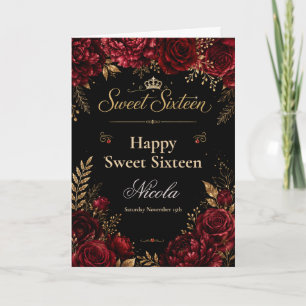 Rot und Schwarz Sweet Sixteen Karte
