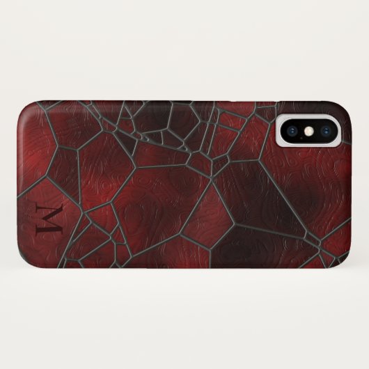Rot- und Schwarz-Texturglas Case-Mate iPhone Hülle (Rückseite (Horizontal))