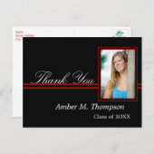 Rot und Schwarz Vielen Dank Foto Postkarte (Vorne/Hinten)