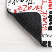 Rot und Schwarz Vielen Dank Word Cloud Mousepad (Ecke)