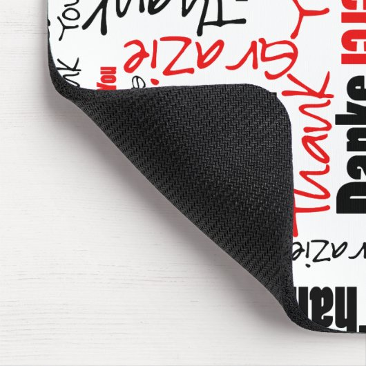 Rot und Schwarz Vielen Dank Word Cloud Mousepad (Ecke)