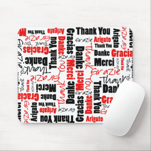 Rot und Schwarz Vielen Dank Word Cloud Mousepad