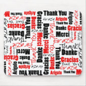 Rot und Schwarz Vielen Dank Word Cloud Mousepad (Vorne)