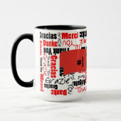 Rot und Schwarz Vielen Dank Word Cloud Template Tasse (Links)