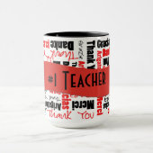 Rot und Schwarz Vielen Dank Word Cloud Template Tasse (Zentrum)