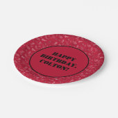 Rot und Schwarz Western Bandana Print Geburtstagsp Pappteller (Schrägansicht)