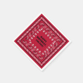 Rot und Schwarz Western Bandana Print Geburtstagsp Serviette (Ecke)