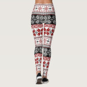 Rot und Schwarz Winter Messe Isle Pattern Leggings (Rückseite)