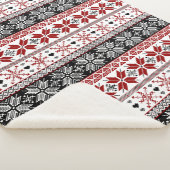 Rot und Schwarz Winter Messe Isle Pattern Sherpadecke (3/4)