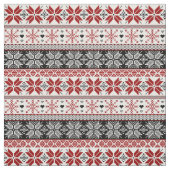Rot und Schwarz Winter Messe Isle Pattern Stoff (Muster)