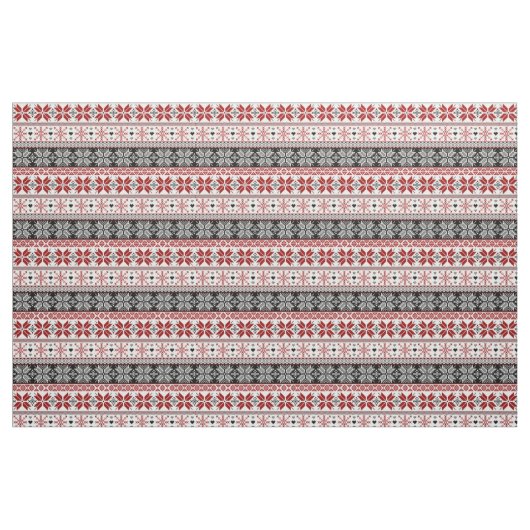 Rot und Schwarz Winter Messe Isle Pattern Stoff (Fat Quarter (45,7 x 55,9 cm))