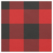 Rot und Schwarz XL Buffalo Karo Kariert Tartan Stoff (Nahaufnahme)