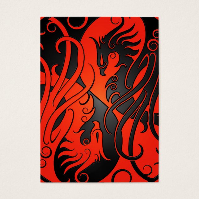 Rot und Schwarz Yin Yang Phoenix (Vorderseite)
