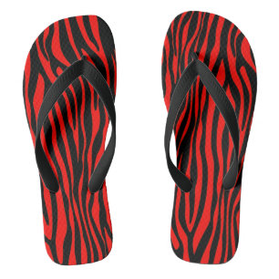 Rot und Schwarz Zebra Badesandalen
