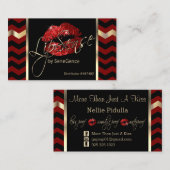 Rot und Schwarz Zickzack mit Roten Lippen Visitenkarte (Vorne/Hinten)
