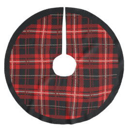 Rot und Schwarze Kabine Kariert Polyester Weihnachtsbaumdecke