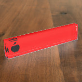 Rot und Schwarzer Apfel Namensplakette (Seite)