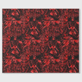 Rot und Schwarzer Teufel Gothic Viktorianisch Goth Geschenkpapier (Flach)