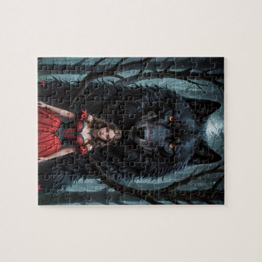 Rot und Schwarzer Wolf Puzzle (Horizontal)