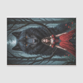 Rot und Schwarzer Wolf Seidenpapier