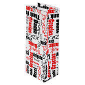 Rot und Schwarzes danken Ihnen, Wolke abzufassen Geschenktüte Für Weinflaschen (Vorderseite Schrägansicht)